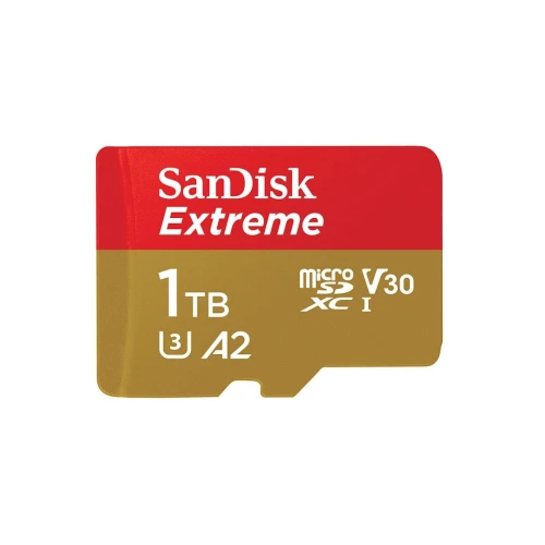 SANDISK EXTREME 1TB - CARTE MÉMOIRE MICRO SD - 190 MB/s - UHS-I / V30 - 4K / 8K - AVEC ADAPTATEUR SD