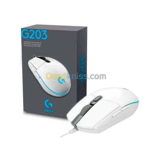 SOURIS LOGITECH G102 - GAMING FILAIRE - LIGHTSYNC - NOIR-BLANC