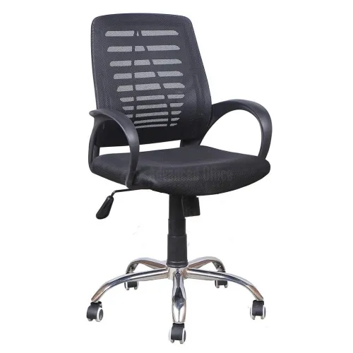 CHAISE OPÉRATEUR K7 - ERGONOMIQUE - CONFORTABLE ET SOLIDE - BASE CHROMÉE - NOIR