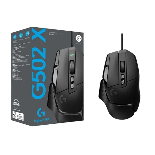 LOGITECH G502X SOURIS FILAIRE POUR GAMER - DROITIER - CAPTEUR OPTIQUE 25000 DPI - NOIR