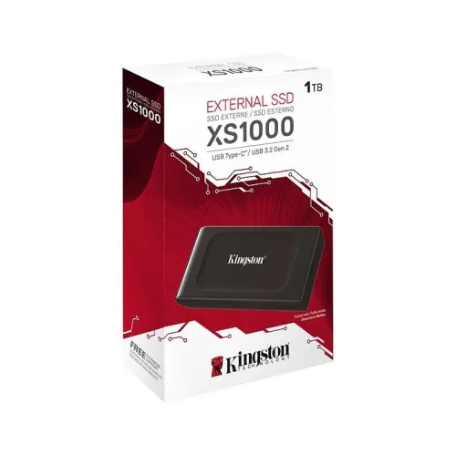 KINGSTON XS1000 1TO - DISQUE SSD EXTERNE - 1050 MO/S - USB-A To USB-C - 3D NAND - USB 3.2 - BLACK