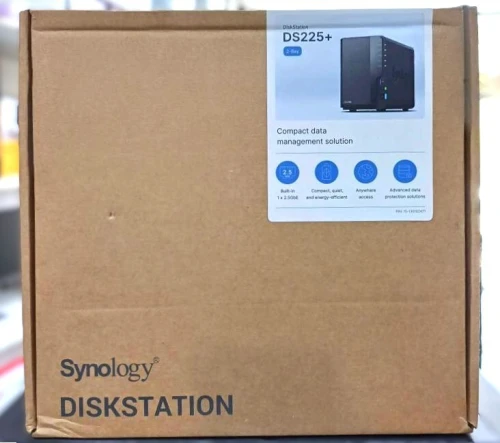 SYNOLOGY DS225+ - NAS 2 BAIES - CELERON J4125 - RAM 2GO - 2.5 GBE - SAUVGARDE & PARTAGE - BLACK