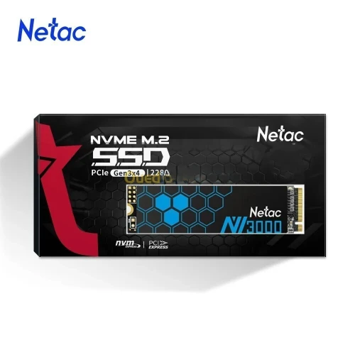 NETAC NV3000 1TB - DISQUE INTERNE - M.2 SSD NVME 2280 - PCIE 3.0 x 4 - 3300 MB/S - 3D NAND - GEN 3 - NOIR