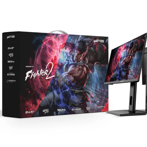 ÉCRAN MATOS FIGHTER 2 - 24" FHD - FAST IPS - 180HZ - 1MS GTG - FREESYNC - STAND AJUSTABLE - BLACK