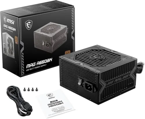 ALIMENTATION MSI MAG A650BN 650W - 80 PLUS BRONZE -DC TO DC - PCIE 5.0 ATX - 120 MM - NOIR