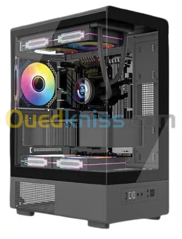 VORTEX DOMINATE - BOITIER MOYEN TOUR ATX - VERRE TREMPÉ - 360 mm - 4 FANS ARGB - AIRFLOW - BLACK