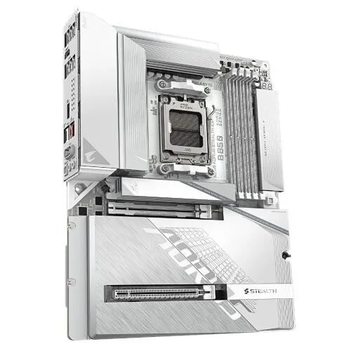 GIGABYTE B850 AORUS STEALTH ICE - CARTE MÈRE ATX - SOCKET AM5 - 4 x DDR5 - 1 x PCIe 5.0 X16 - 4 x M.2 NVMe - WIFI 7 - BT 5.4 - LAN 5GBE - USB 3.2 - WHITE