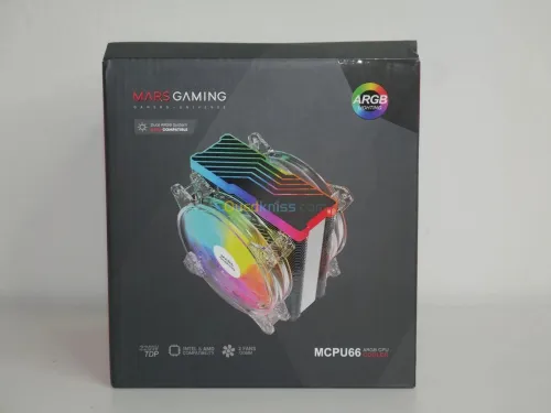 AIR COOLING MARS GAMING MCPU66 ARGB - MULTI SOCKET - 2 VENTILATEURS 120Mm - TDP 220W - TRANSPARENT