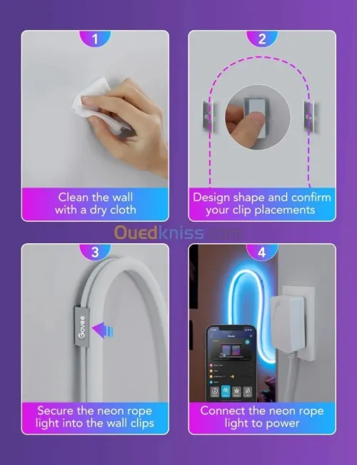 GOVEE RGBIC LED NEON ROPE LIGHT - H61A0 - ENERGY CLASS - 3M 10FT - COLOR-MATCH - CONTRÔLE VOCAL +APP