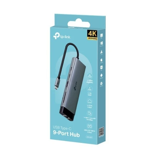 TP-LINK UH9120C - HUB 9 EN 1 USB-C - UH9120C - HDMI 4K - ETHERNET - SD/MicroSD -100W PD - 3xUSB-A