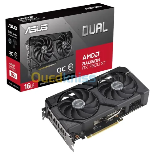 ASUS DUAL RADEON RX 7600 XT OC - 16GB GDDR6 4K - RAY TRACING - FSR 3 - HDMI 2.1 - PCIe 4.0 - BLACK