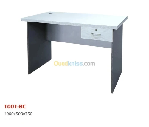 BUREAU LOCAL 1001 - BOIS MÉLAMINE - UN TIROIR - 1 MÈTRE - BLANC / BEIGE / MARRON - NEUF