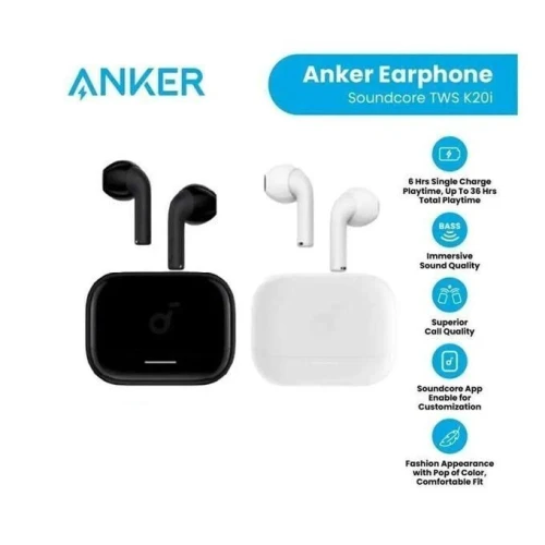 ANKER SOUNDCORE K20i - ECOUTEURS SANS FIL TWS - ANC - BLUETOOTH 5.3 - ETANCHE IPX5 - 6H - BLACK