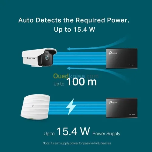 INJECTEUR TP-LINK GIGABIT POE TL-POE150S - 60W - LED INDICATOR - DISTANCE 100M - MOUNTABLE SUR MUR