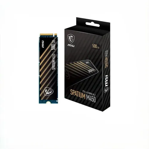 SSD MSI SPATIUM M450 500GO - M.2 NVME GEN4 - 3600 MB/S - TRIM & S.M.A.R.T - BLACK
