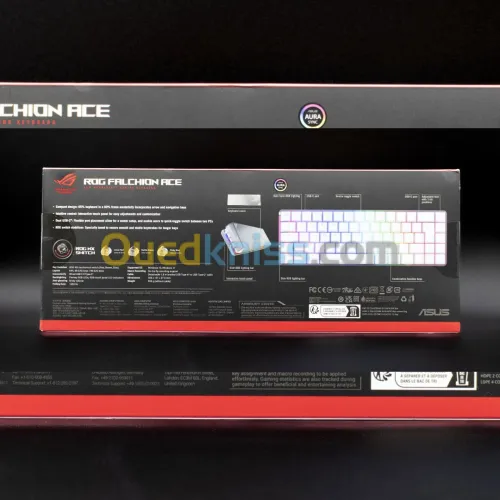 ASUS ROG FALCHION ACE - CLAVIER MÉCANIQUE COMPACT 65% - FILAIRE - ROG NX RED - USB 2.0 - RGB -AZERTY