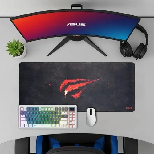 HAVIT MP861 - TAPIS DE SOURIS GAMING - 300 x 900 x 3 MM - SURFACE LISSE - BASE ANTIDÉRAPANTE - GRAND FORMAT - BLACK