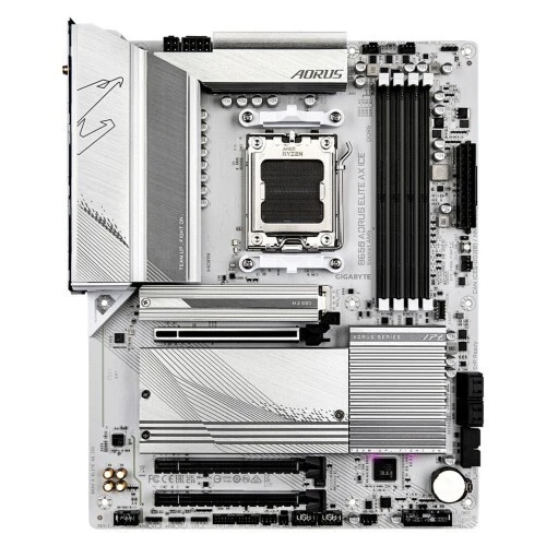 GIGABYTE B650 AORUS ELITE AX ICE - CARTE MÈRE ATX - SOCKET AM5 - 4 X DDR5 - CIE 4.0 X16 - M.2 PCIE 5.0 - WIFI 6E - LAN 2.5GBE - WHITE