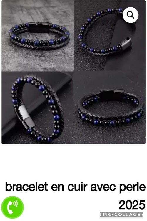 Bracelet en cuir véritable 