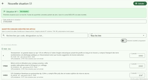 Logiciel Décompte & Situation Travaux (Marchés Publics Algérie)
