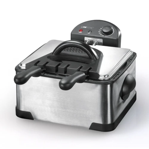 Friteuse Électrique Double Compartiment 4L 2000W Avec Technologie De Zone Froide Clatronic FR 3195