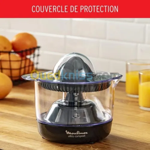 Presse-agrume Moulinex électrique, Double rotation,- 0.45 L, Ultra Compact PC120870 Noir