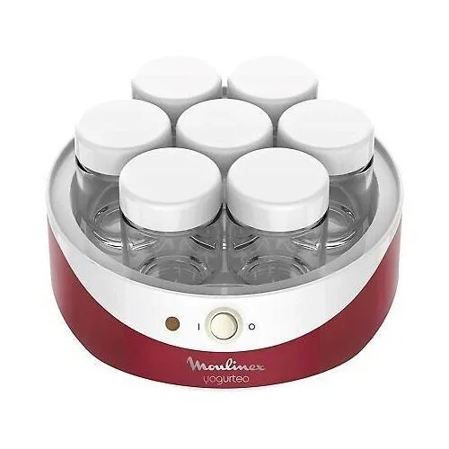 Yaourtière MOULINEX 7 Pots 13W YG229510 Yogurteo - Rouge et Blanc
