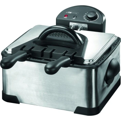Friteuse Électrique Double Compartiment 4L 2000W Avec Technologie De Zone Froide Clatronic FR 3195