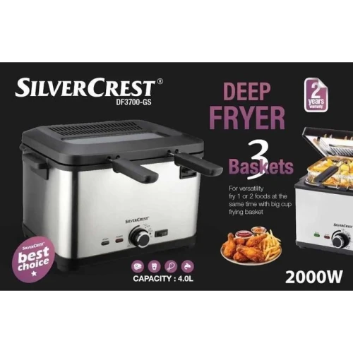 Friteuse SILVERCREST en acier inoxydable, 4 L 2000 W DF3700-GS