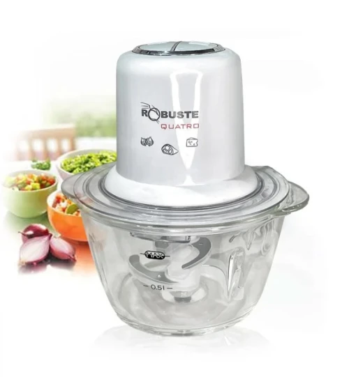 hachoir robuste en verre 4 lames 1 litres 350 w