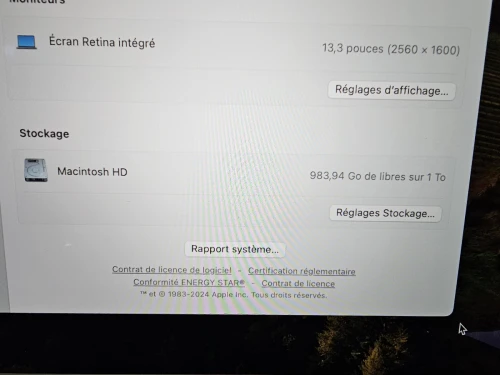 VENDU- Macbook Pro i5-2020 (13,3 inch , 2020) Touchbar 16G/1T