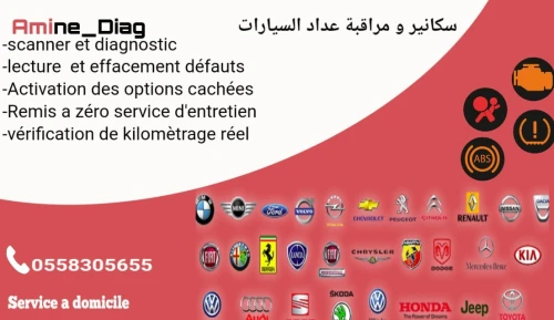 Scanner et diagnostic/vérification kilométrage réel a domicile 