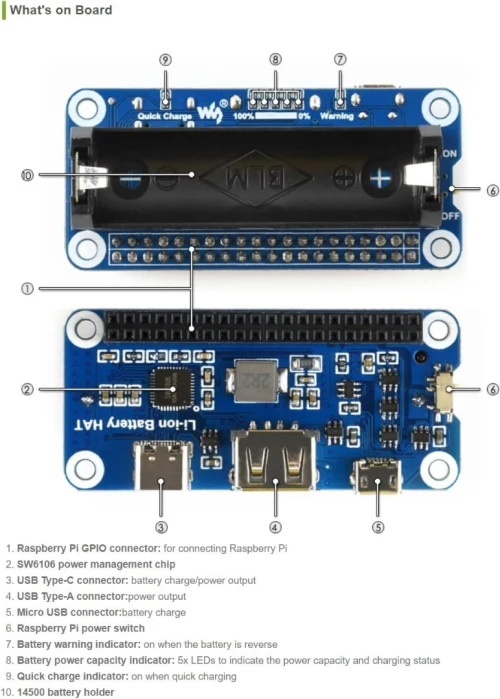 Arduino - Carte Dextension Batterie Lithium Pour Raspberry