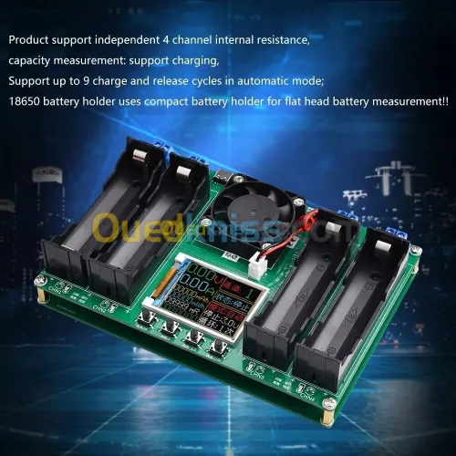 Arduino - testeur de capacité automatique 4-CH de pour batterie 18650 au lithium type-C