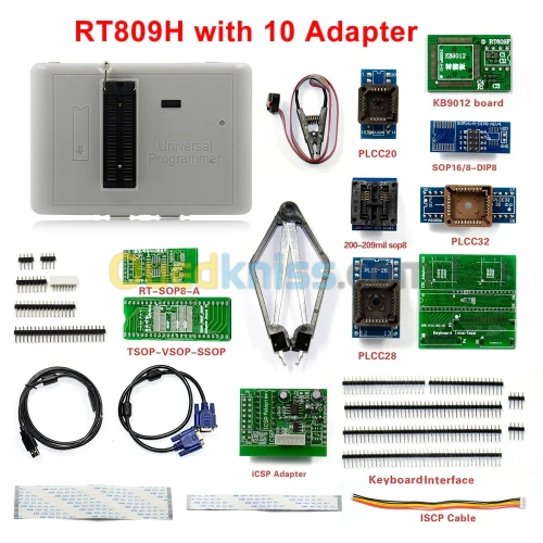 Programmateur universel RT809H  avec 10 adaptateurs 