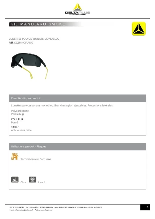 casque de chantier/lunette de sécurité fumée/demi masque P2,P3/
