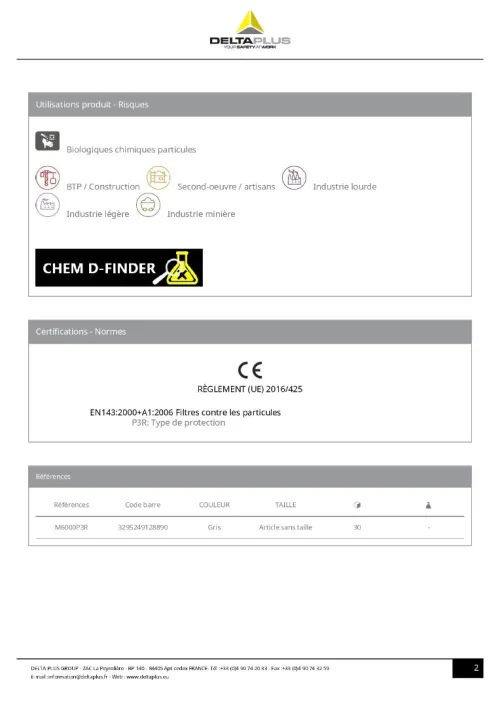 casque de chantier/lunette de sécurité fumée/demi masque P2,P3/