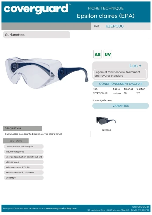 lunette de sécurité fumée/casque de chantier made in uk