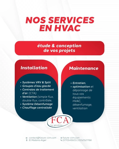 climatisation centralisés ''Etude Réalisation et maintenance''