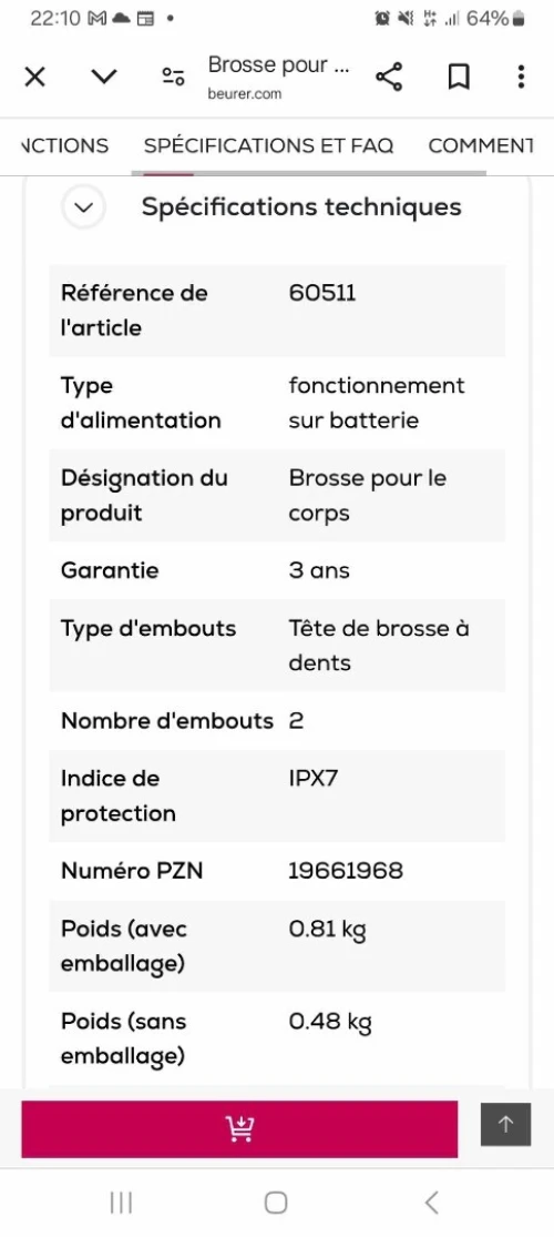 Brosse pour le corps