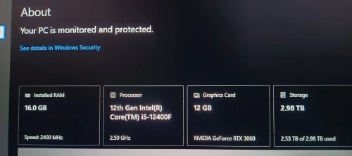 Pc gamer RTX 3060 12GB MSI