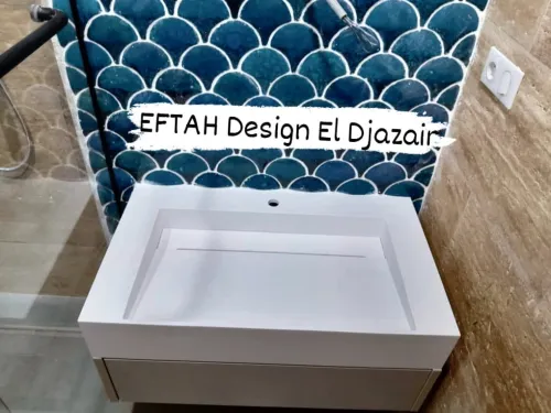 Lavabo sur mesure en Corian