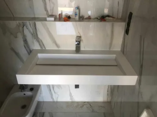 lavabo en solid surface CORIAN sur-mesure 