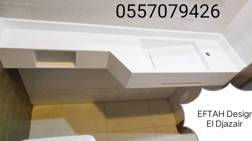 Lave mains sur mesure en Corian