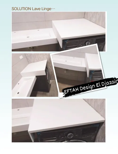 Plan vasque machine a laver en CORIAN