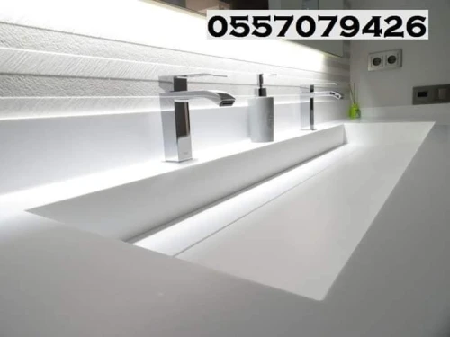 Lavabo collectif sur mesure en CORIAN