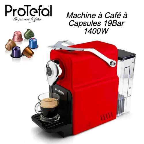 Machine À Café ProTefal Programmable À Capsules 1400W 19Bar 700ml - ماكينة قهوة