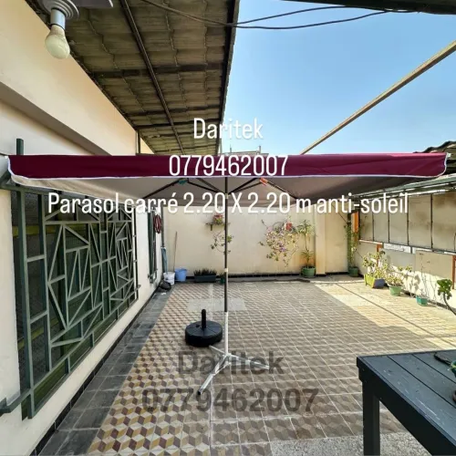 Parasol Carré 2.20m X 2.20m pour  Jardin Terasse extérieur Trés Solide - باراسول