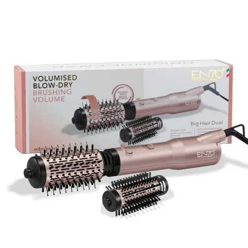Brosse Soufflante Rotative Volumiser ENZO PROFESSIONAL avec 2 Brosses Céramique 1000W 