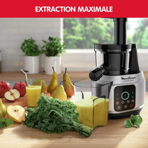 Centrifugeuse Moulinex Extracteur de Jus Légumes Tactile - 150W avec 6 Programmes Silencieux